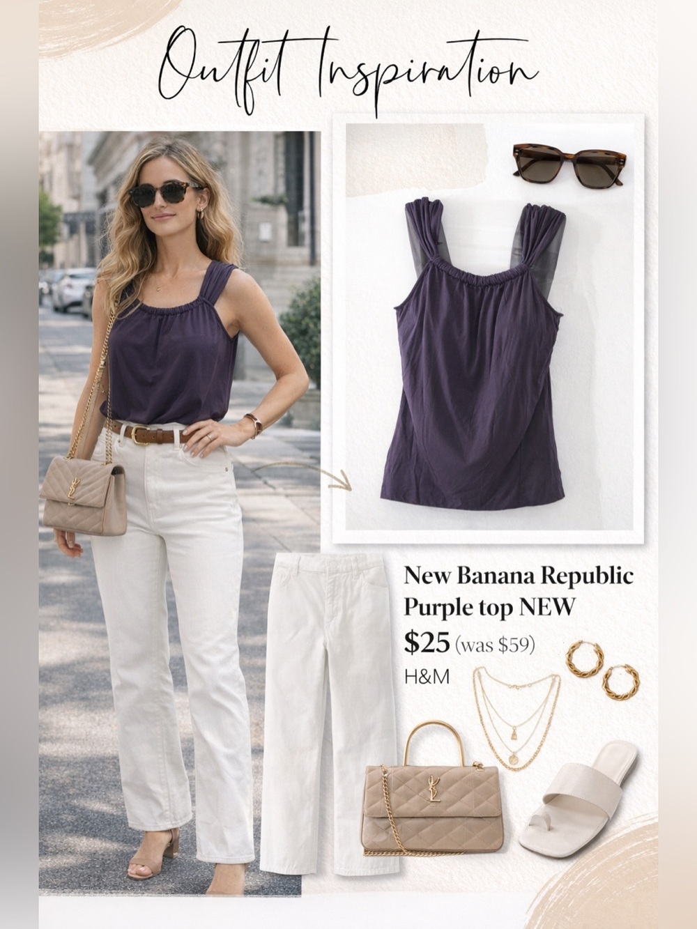 New Banana Republic Purple top NEW